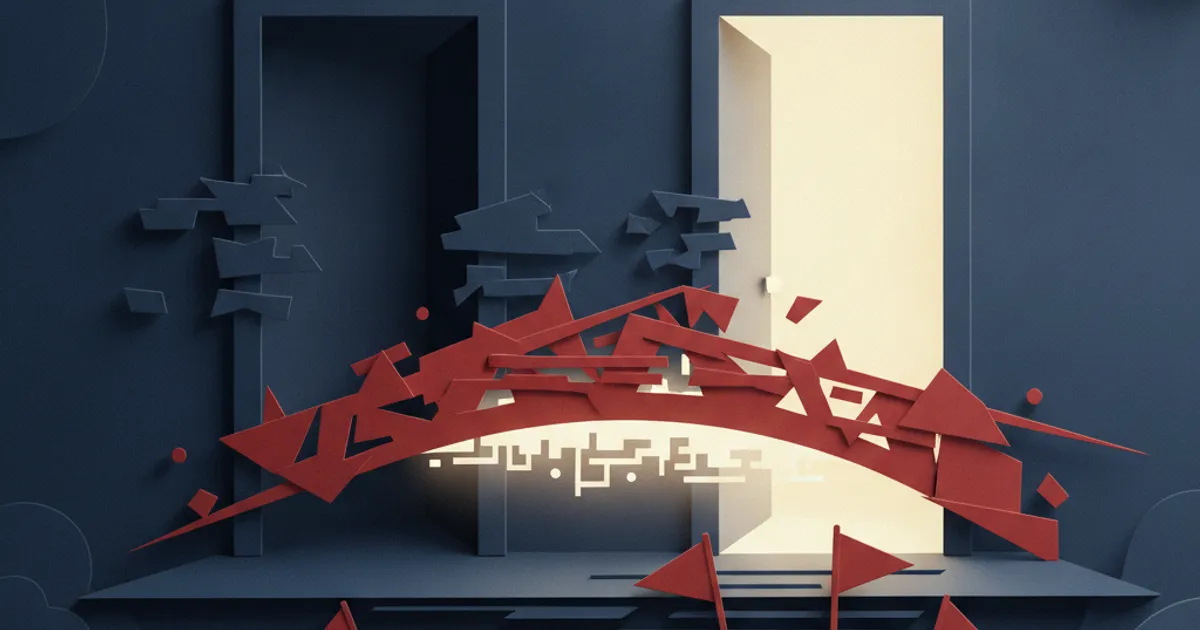 two doorways, one dim and one bright, joined by a bridge